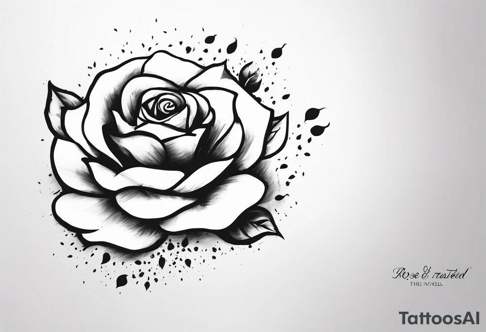 Create a back tattoo with rose petals and the quote 
I took the one less traveled by and it had made all the difference. tattoo idea