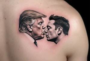 Donald Trump kissing Elon Musk tattoo idea