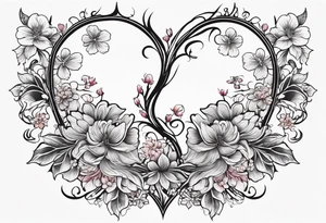 Ornament of flowers forming a the shape of a lung tattoo idea