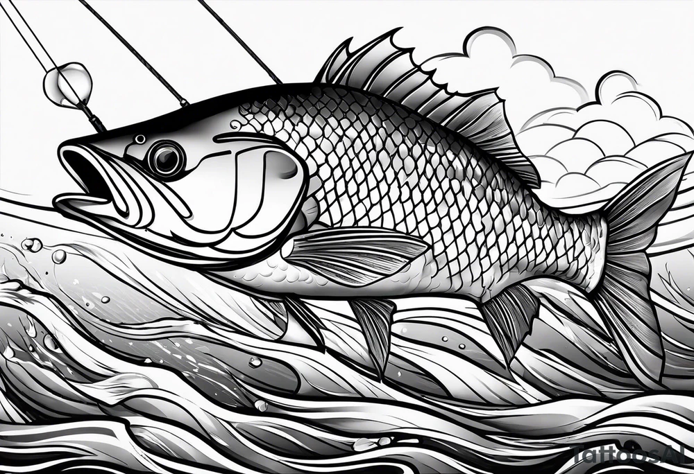 Fishing rod on a lake bank
do not put a fish in the picture tattoo idea
