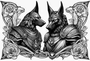 Batalla Anubis and ra tattoo idea
