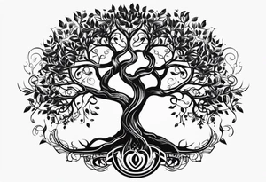 tree of life spiritual branches are sanskrit tattoo idea