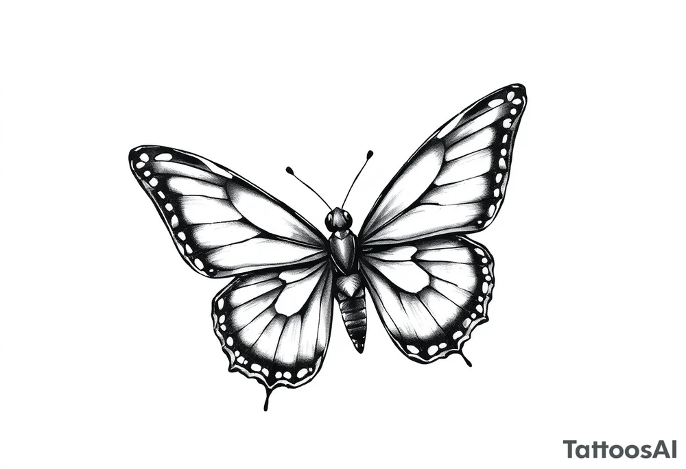 Butterfly tattoo on a neck tattoo idea
