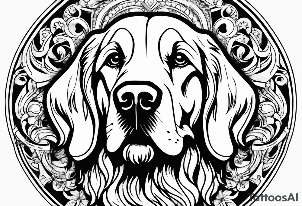 Golden retriever tattoo idea