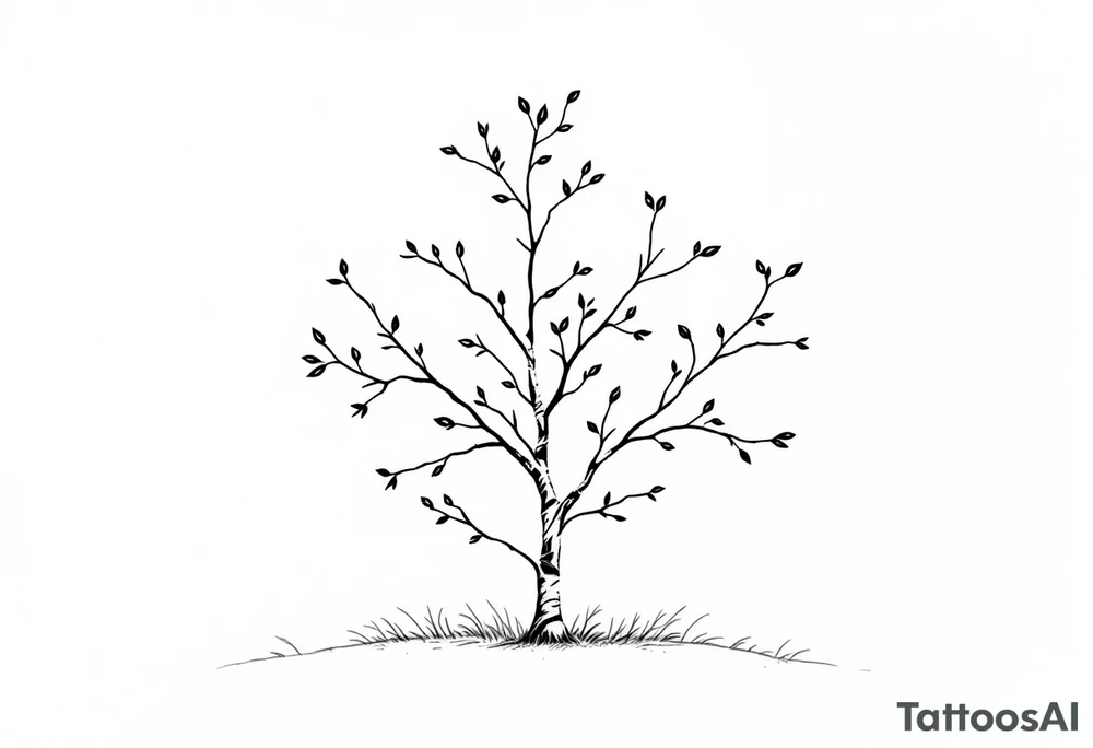 small birch tree tattoo idea