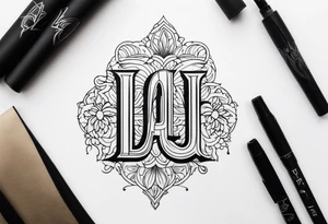 LAJ initials tattoo idea