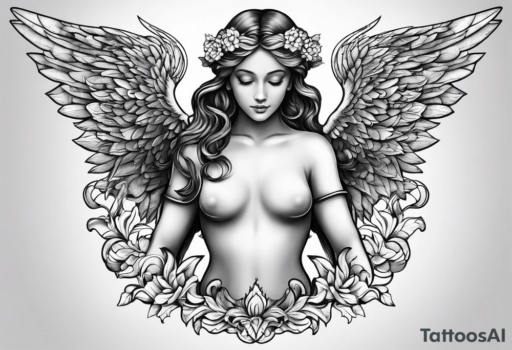Small angel tatto tattoo idea