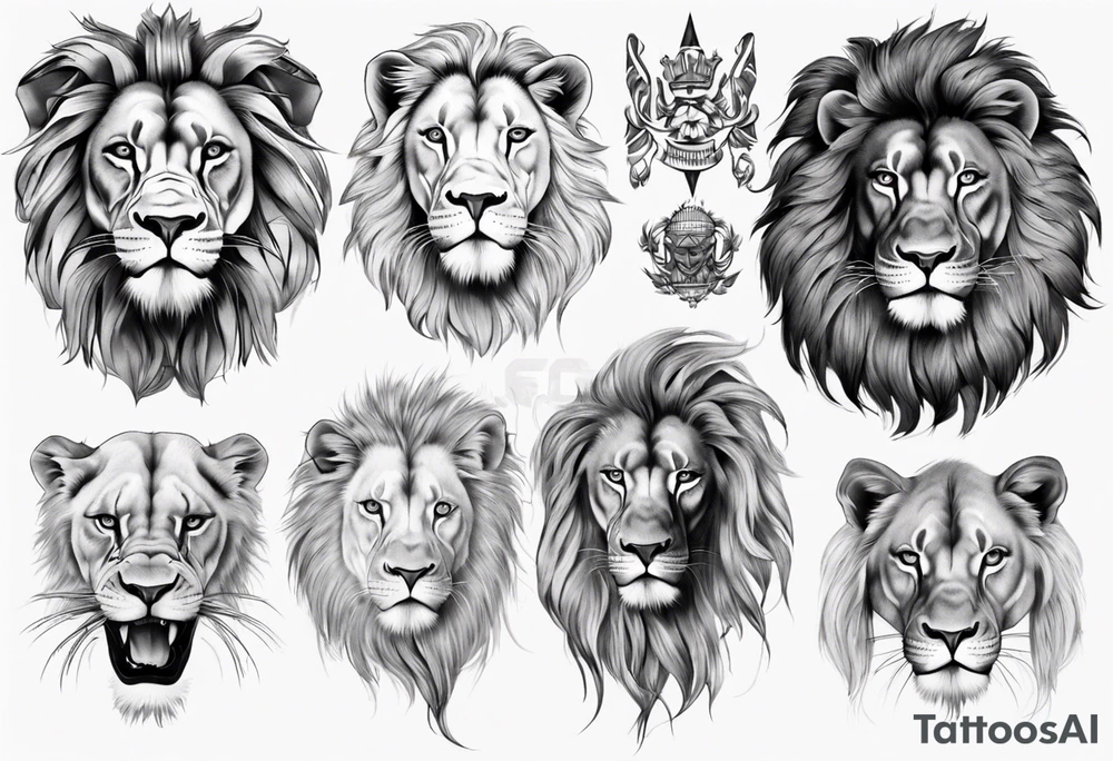 lion face realism tattoo idea