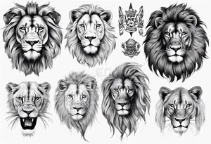 lion face realism tattoo idea