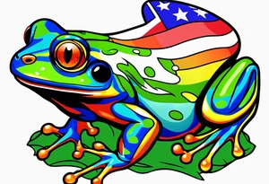 cute frog pride flag tattoo idea