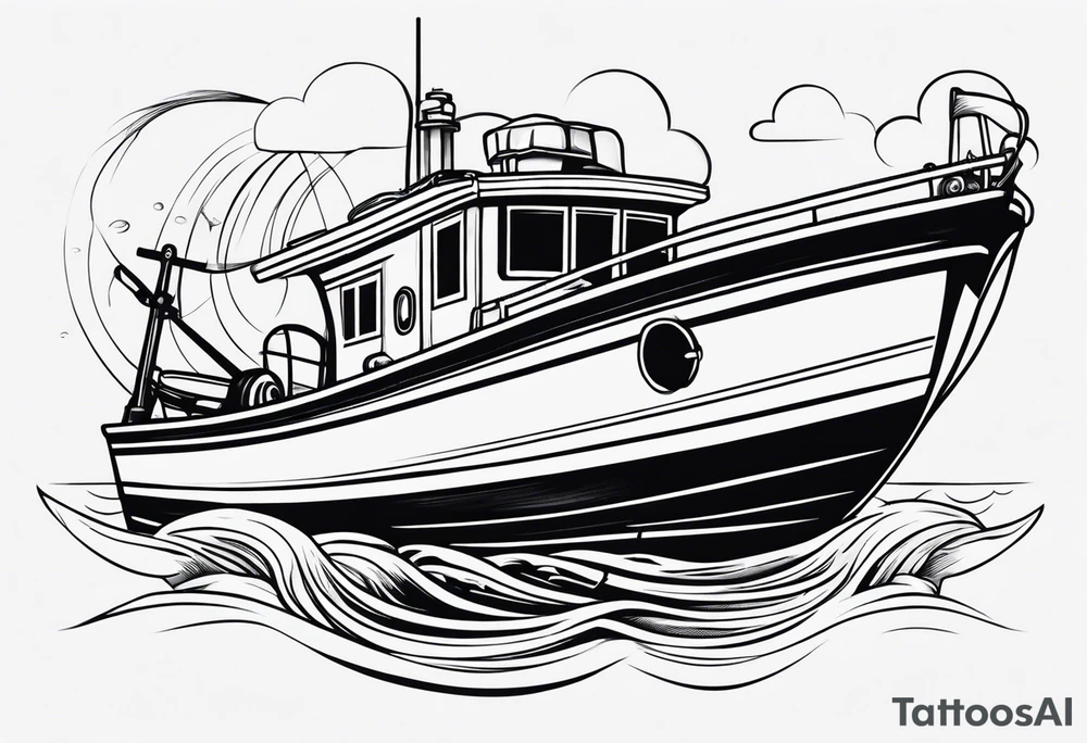 No alibi on the back of a fishing boat tattoo idea
