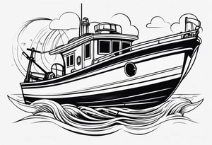 No alibi on the back of a fishing boat tattoo idea