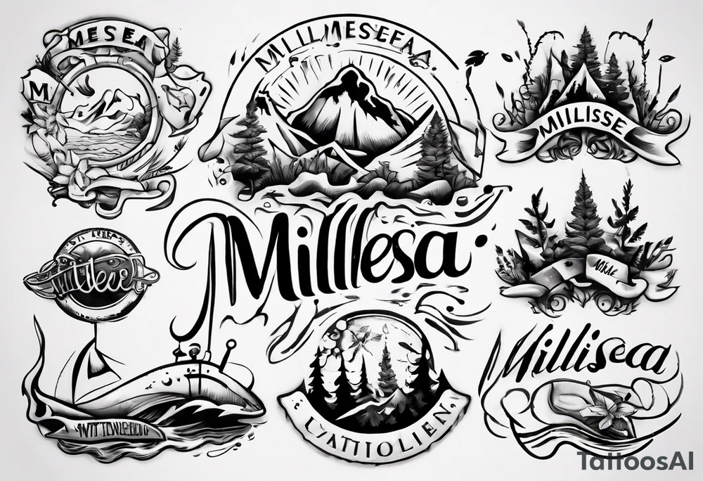 The word "MILLSEA", with an outdoors vibe tattoo idea