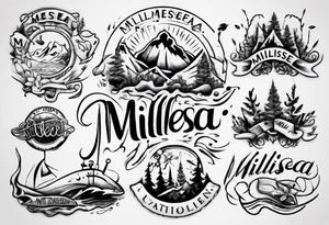 The word "MILLSEA", with an outdoors vibe tattoo idea