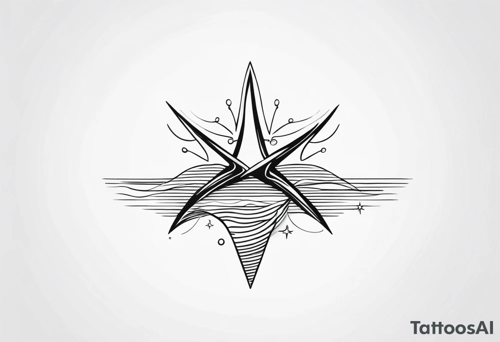 Wave arrow starfish tatto tattoo idea