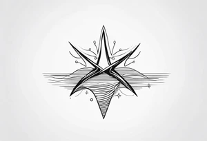Wave arrow starfish tatto tattoo idea