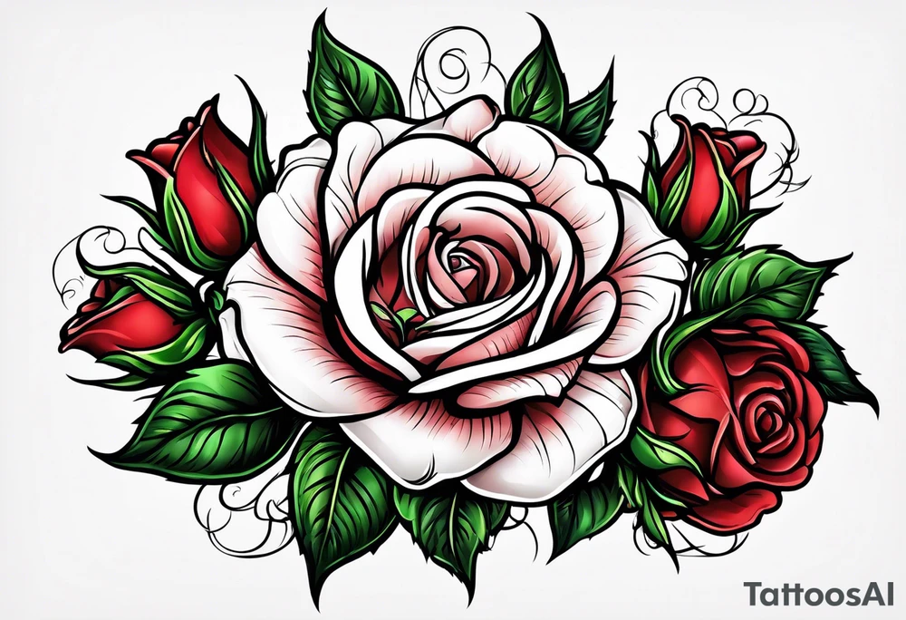 Western rose tattoo idea