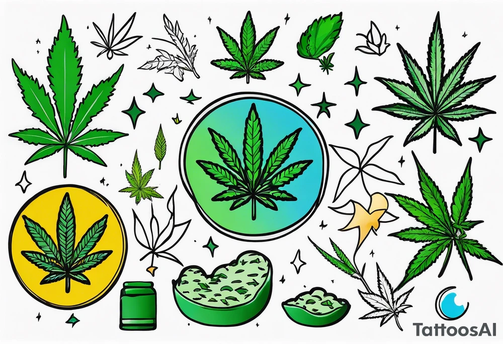 Marijuana in sky tattoo idea