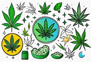 Marijuana in sky tattoo idea