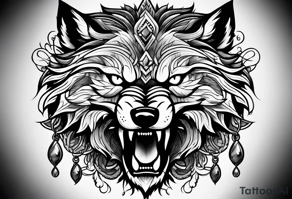 Angry wolfe tattoo idea