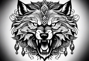 Angry wolfe tattoo idea