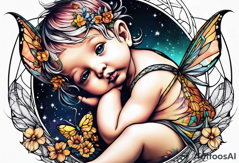 Fairy fetus tattoo idea