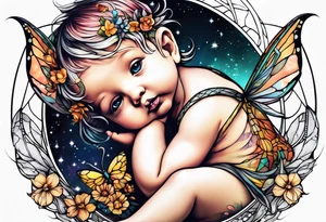 Fairy fetus tattoo idea