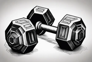 hexagonal dumbbell tattoo idea