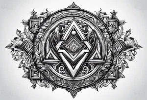 free masonry symbol , rectangle tattoo idea