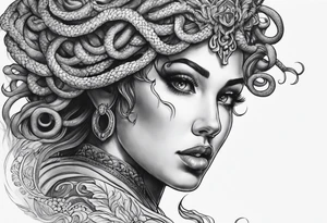 Medusa in her hand the head of Perseo tattoo idea