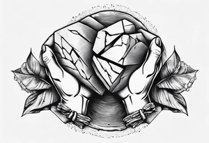 Stone with two hands shaking on it tattoo idea
