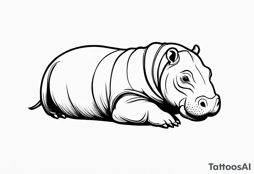 Baby hippo in a swaddle tattoo idea