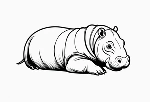 Baby hippo in a swaddle tattoo idea