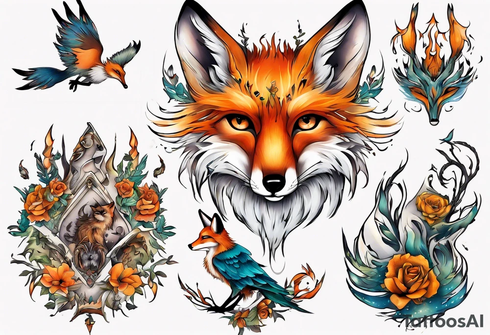 Eulenfuchs fantasie tattoo idea