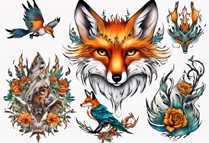 Eulenfuchs fantasie tattoo idea