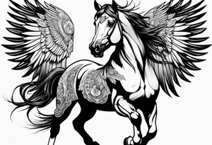 Horse with wings tattoo idea