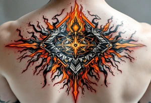 A fiery orange Svarog’s Square evokes divine protection and the creative fire of the sky god. tattoo idea