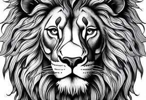 powerful majestic lion, close-up tattoo idea