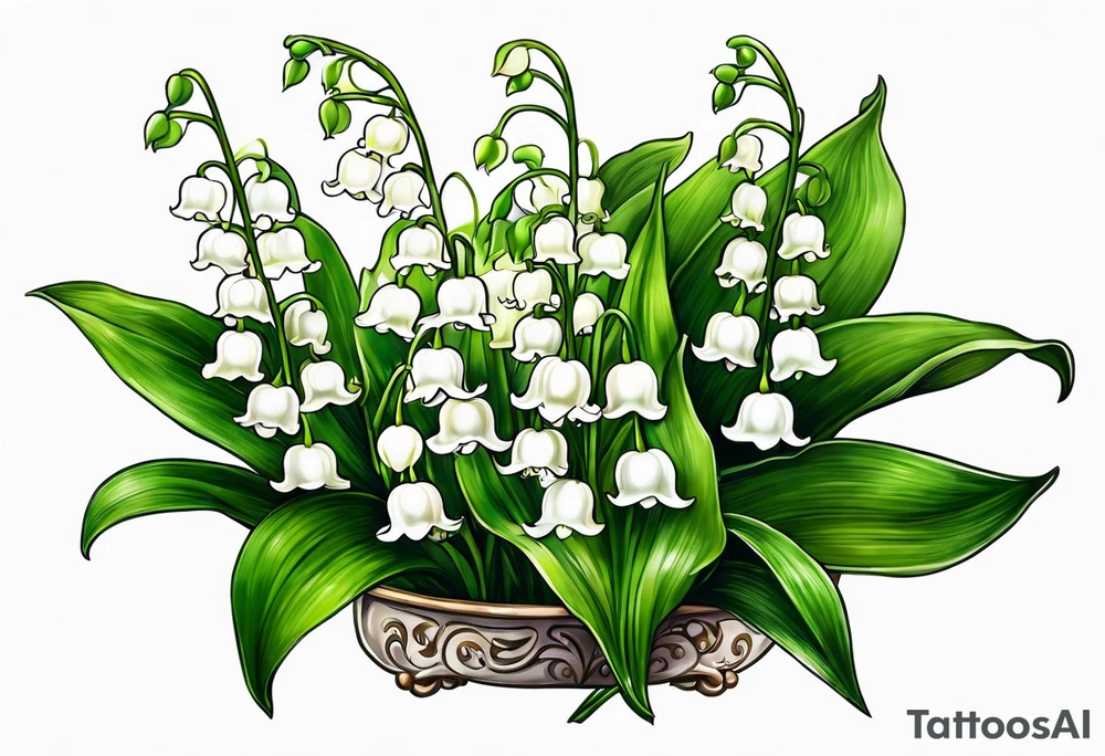 Lily of the valley with ghost tattoo idea