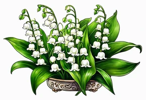 Lily of the valley with ghost tattoo idea