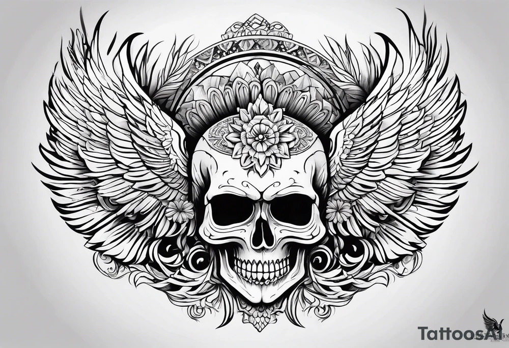 Phoenix mexican skullstyle tattoo idea