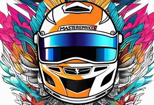 Formula 1 helment Miami theme tattoo idea