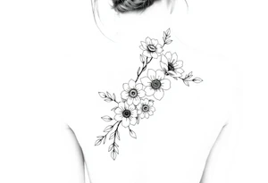 Delicate floral spine tattoo tattoo idea