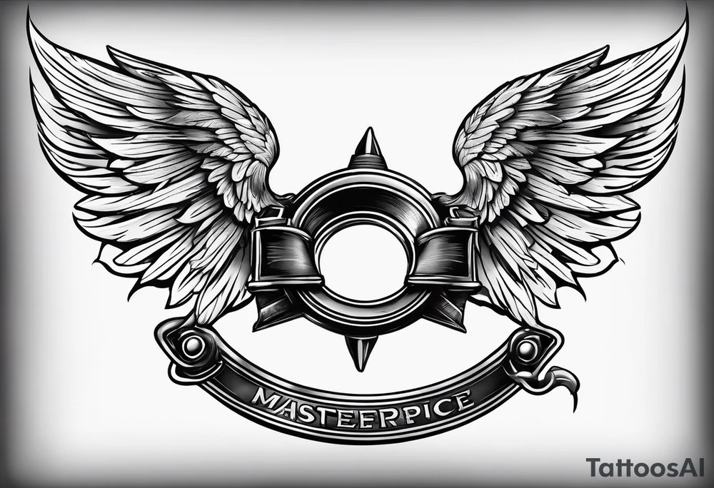 fishing hook with halo and wings tattoo idea