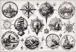 Landkarte mit koordinatennetz, im alten pergamentstyle tattoo idea