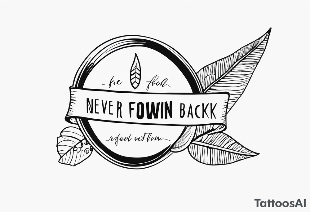 Minimalist design for a small tattoo with quote " never fold never back down" tattoo idea
