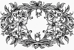 thin vines with leaves tattoo idea
