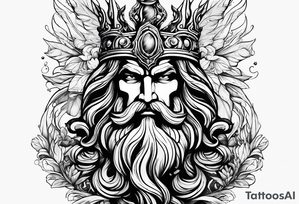 Poseidon mit beetenden Händen tattoo idea