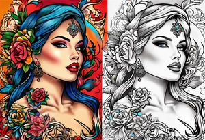 Old school tattoo wooman tattoo idea