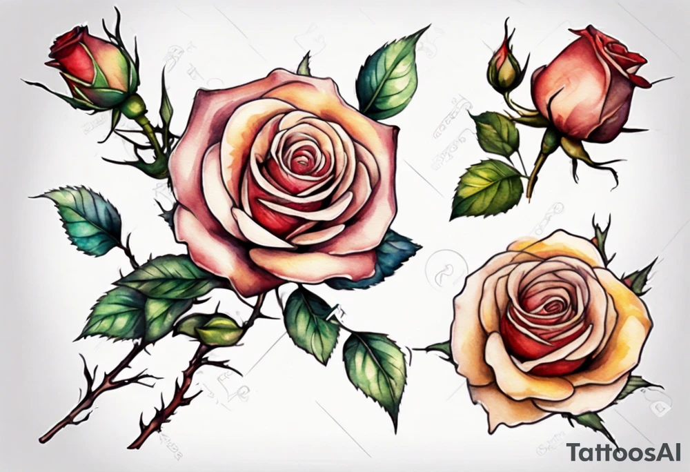 Single Rose with stem tattoo idea